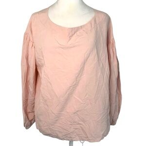 Camilyn Beth XS Women’s Baby Pink Linen Blend Made in USA Casual Blouse Top